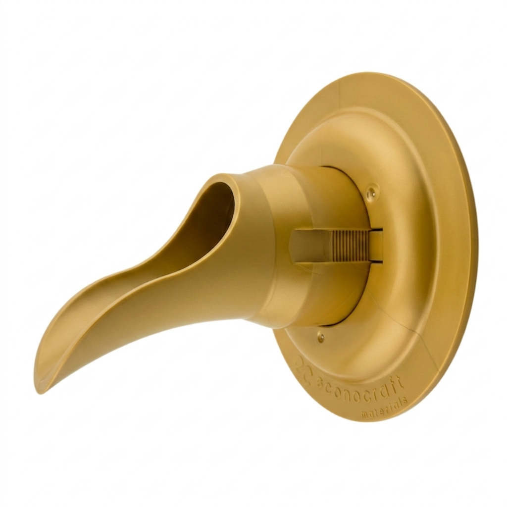 LokPlate™ Plastic Downspout Nozzle & Self-Locking Escutcheon Plate