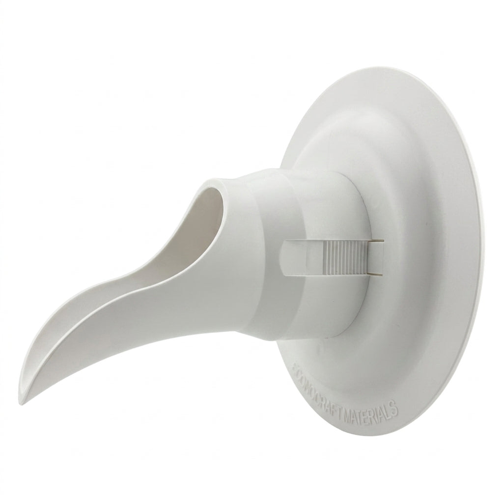LokPlate™ Plastic Downspout Nozzle & Self-Locking Escutcheon Plate