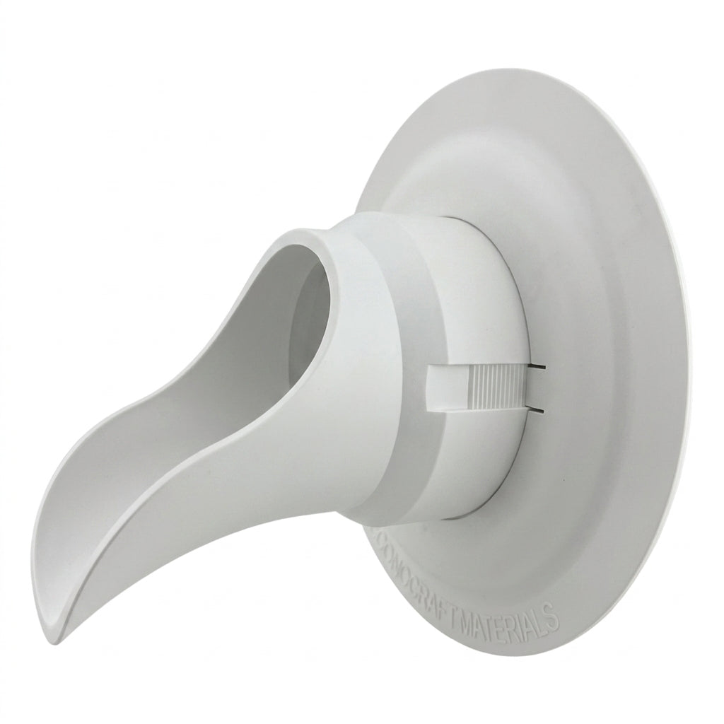 LokPlate™ Plastic Downspout Nozzle & Self-Locking Escutcheon Plate