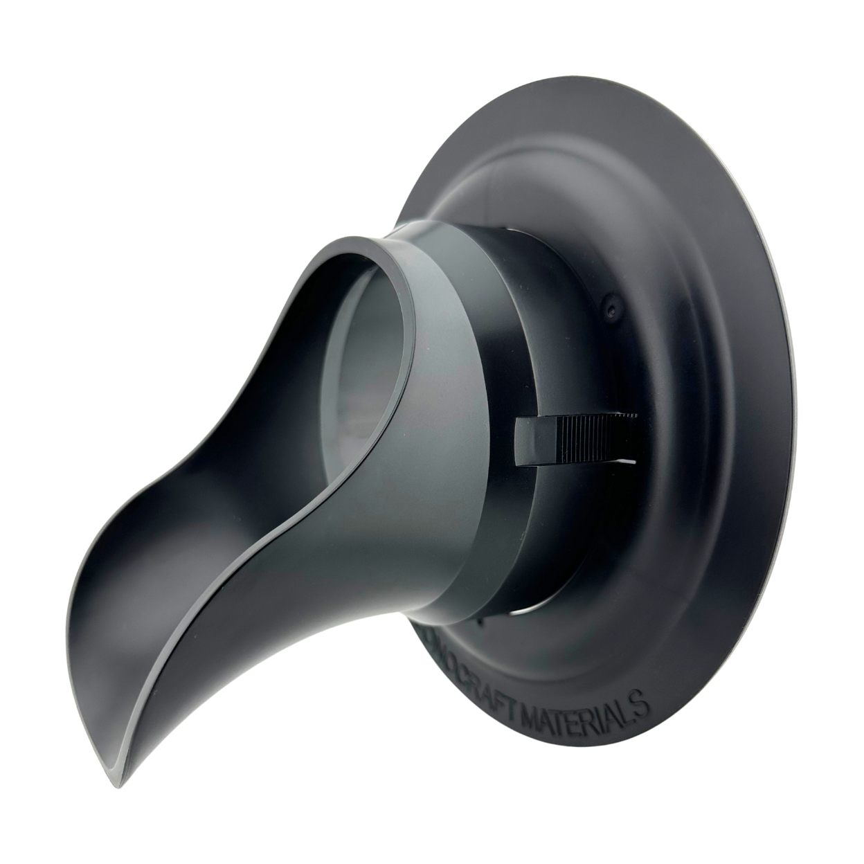 4-inch Plastic Downspout Nozzle & Self-Locking Escutcheon Plate (Matte Black)