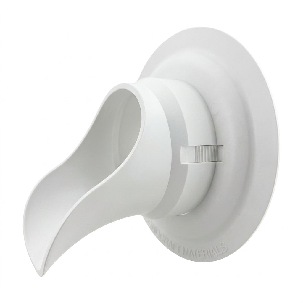 LokPlate™ Plastic Downspout Nozzle & Self-Locking Escutcheon Plate