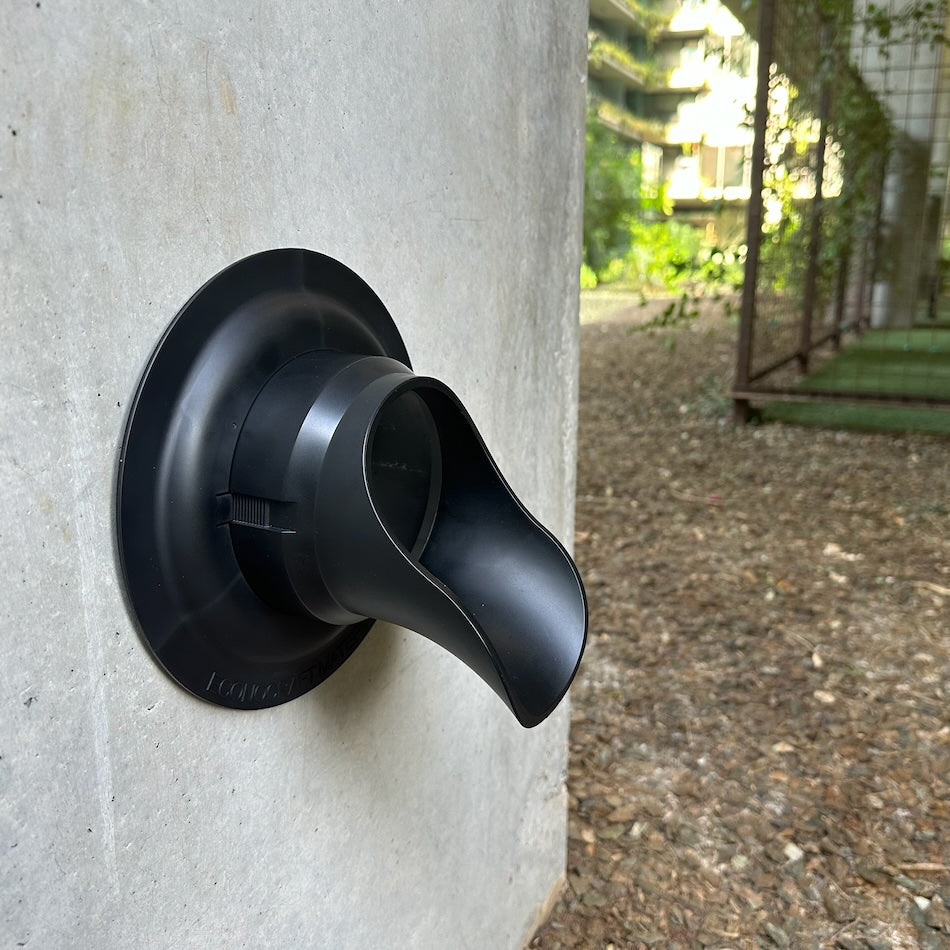 4-inch PVC Plastic Downspout Nozzle / Scupper & Self-Locking Escutcheo ...